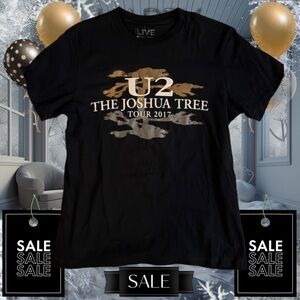 “RARE” NEW U2 The Joshua Tree Tour 2017 Black T-Shirt Med/Large